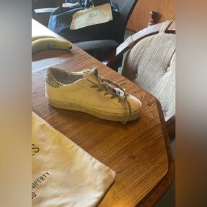 Golden Goose Hi Star White and Silver Sneakers